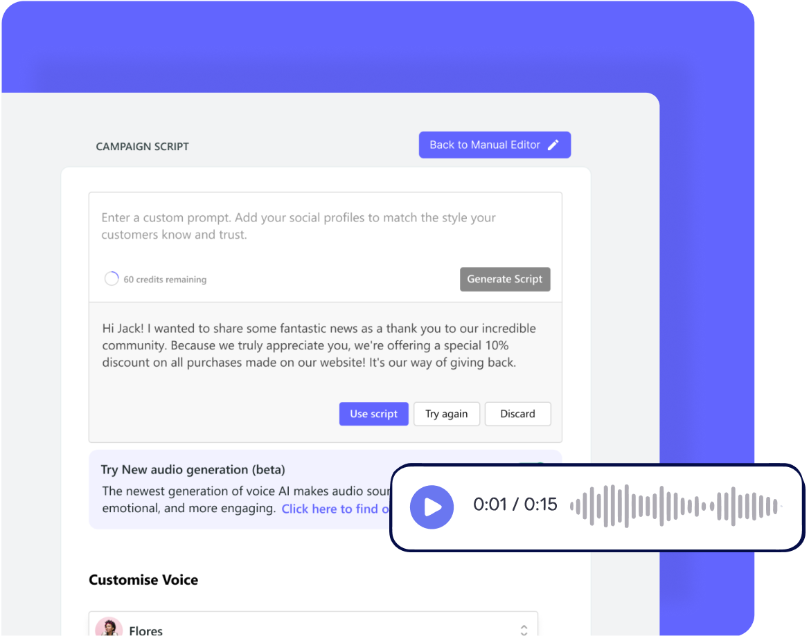 Generate compelling scripts with AI